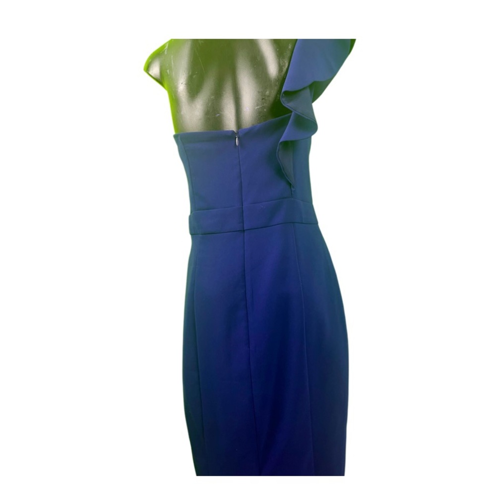 Review one shoulder semi-formal dress in royal blue. Size 12 - Picture 7 of 10